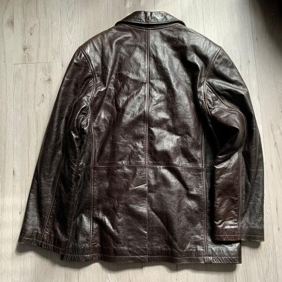 Vintage Double Breast Leather Jacket Size XL - Picture 2 of 4